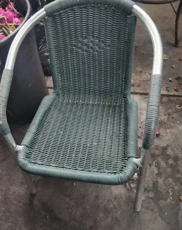 Stackable Metal Outdoor Patio Chairs -  Aluminum - Green (Set of 4)