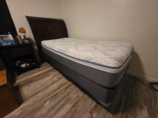 Twin Sleigh Bed Posturepedic Hybrid Elite -OBO