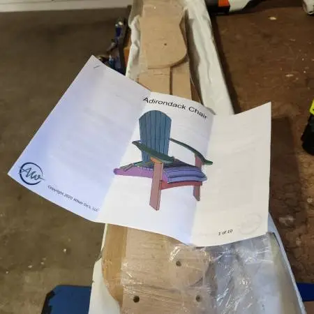 Template for folding Adirondack Chair