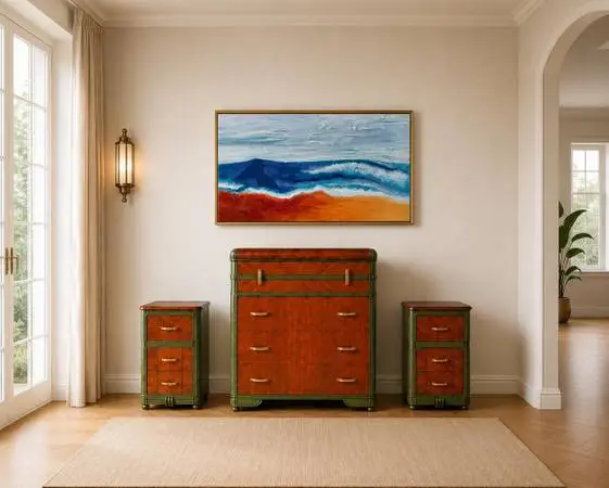 Amazing dresser and original painting.