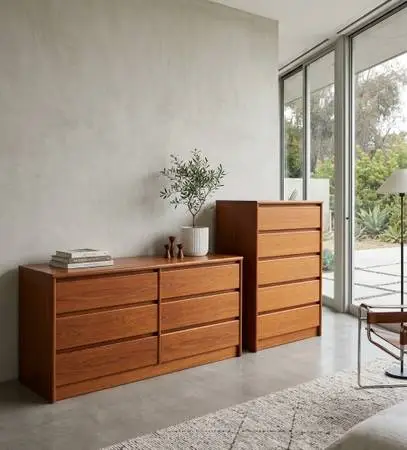 Danish Modern 2-Piece Bedroom Set Made in Denmark MCM Lowboy & Highboy
