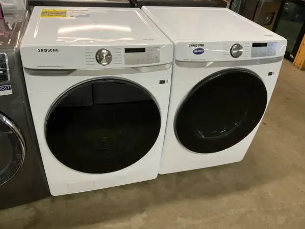 **SAMSUNG WHITE FRONT LOAD, ELECTRIC WASHER DRYER SET**ON SALE NOW**