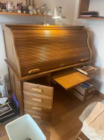 Roll top desk, FREE, Golden Oak