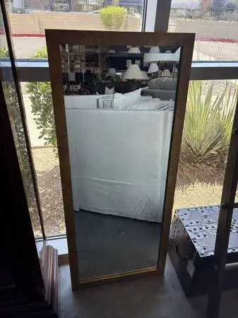 Vintage Gold Metal Framed Mirror- 20X1.5X47.5
